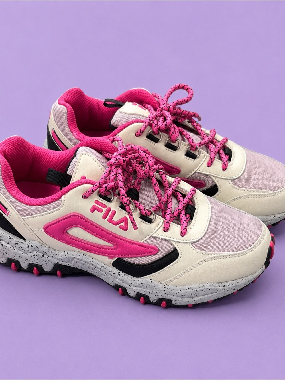 Fila JM Reminder 5JM00276-675 Pink and Cream Trail Sneakers - Women’s Size 6.5